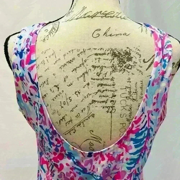 NWT Multicolor Abstract Sleeveless Floral Print Maxi Dress Large - Picture 7 of 13